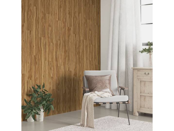 vidaXL Wandpaneele Holzoptik Braun PVC 4,12 m²