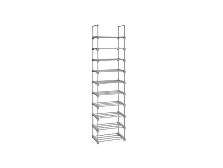 Hansiro Schuhregal, Grau, Metall, 30x174x45 cm, Garderobe, Schuhaufbewahrung, Schuhregale