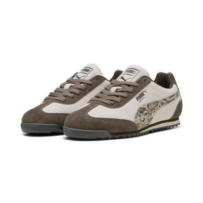 Sneaker PUMA "ARIZONA SNAKE WNS", Damen, Gr. 38, braun (silber fog, matte bronze), Leder, Schuhe Sneaker