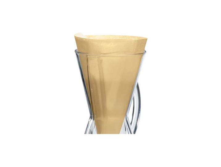 Ungefaltete Naturpapierfilter Chemex Half Moon, 100 Stk. (für 3–Tassen Chemex)