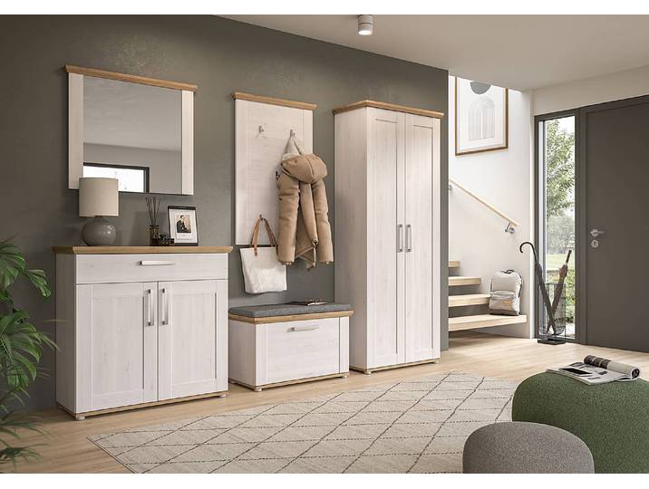 Panneau mural 68 x 103 x 4cm Blanc/Bois
