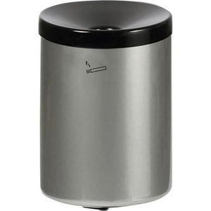 TKG Aschenbecher Rondo Maxi, silber, Outdoor, mit Deckel, Wandascher aus Metall, 18 x 25 cm, winddicht, 6 Liter