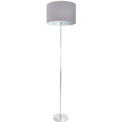 Stehleuchte Standlampe Wohnzimmerleuchte Flurlampe Metall Textil Grau H 160 cm