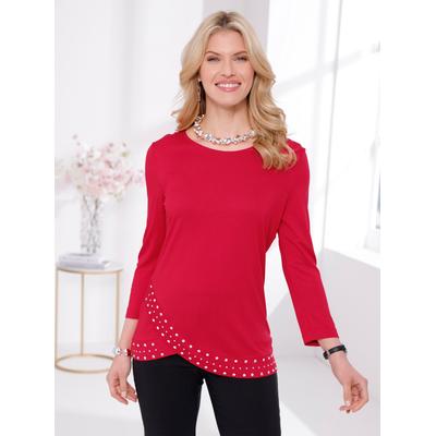 3/4-Arm-Shirt CLASSIC BASICS "3/4-Arm-Shirt", Damen, Gr. 48, rot, 100% Viskose, unifarben, Rundhals, Shirts 3/4-Arm-Shirt