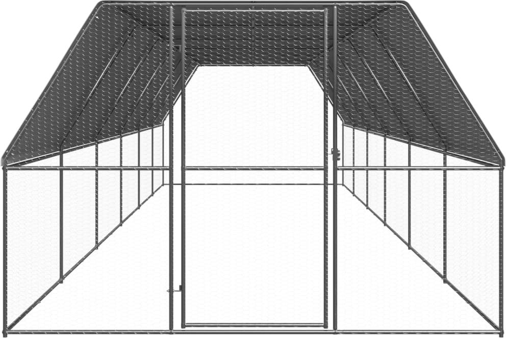 vidaXL Outdoor-Hühnerkäfig 3x12x2 m Verzinkter Stahl