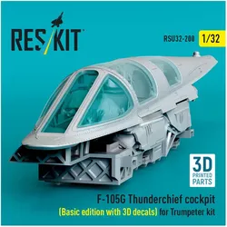ResKit F-105G Thunderchief cockpit (Basic edition with 3D decals) for Trumpeter kit (3D Printed)