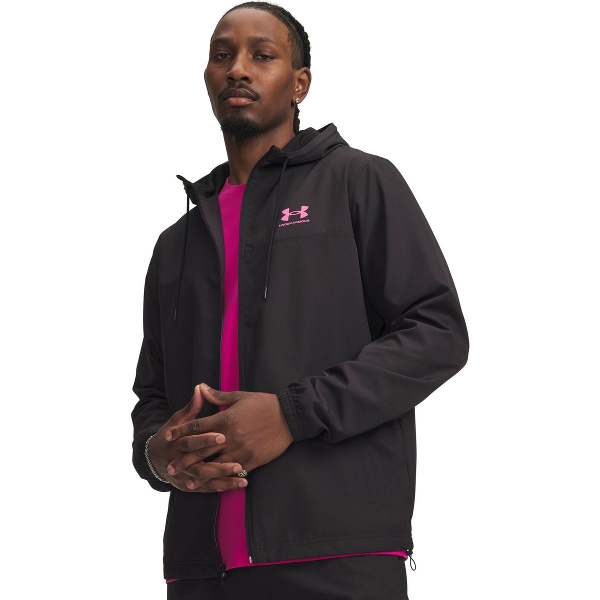 Under Armour Rival Wvn Windbreaker black pink frenzy (008) XS 1390149-008-XS