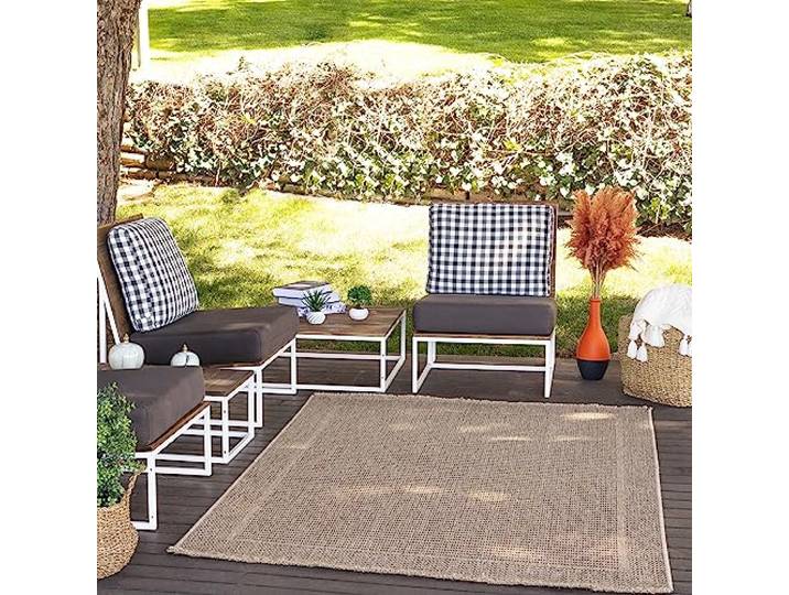 Livabliss Benton Darwin Outdoor Teppich 120x170 cm – Beige, Schwarz