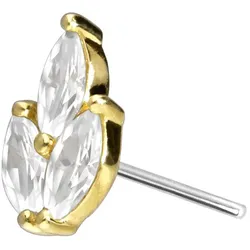 14 Karat Gold Aufsatz mit Titan Push Pin MOISSANIT-LOTUSBLÜTE