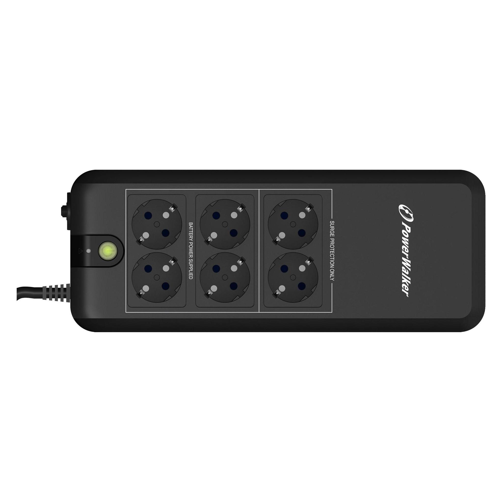 Powerwalker VFD 600 APFC FR Unterbrechungsfreie Stromversorgung (UPS) 600 VA 6 AC-Ausgänge Standby (Offline) (600 VA, 300 W, Standby USV) (VFD 600 APFC/FR)