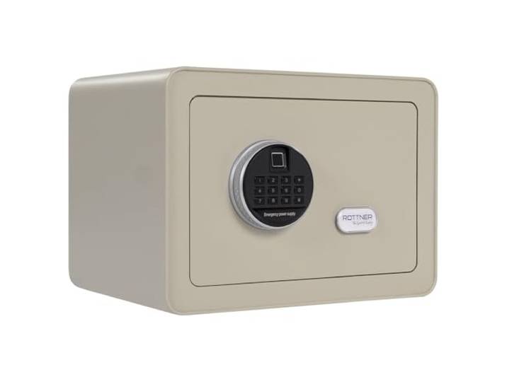 Rottner Möbeltresor Vintage-Grey Stahl Elektronikschloss Fingerprint mechanische Notöffnung Innenbeleuchtung Fachboden inkl. Befestigungsmaterial