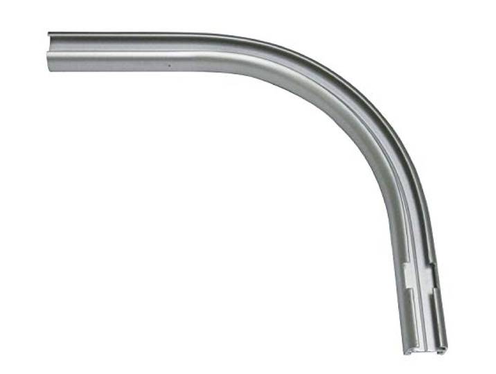 GARDINIA Rundbogen für Vorhangschienen-Verlängerungen/für 1-läufige Vorhangschiene, 90°-Winkel, Rechts, 12/13 cm, Aluminium