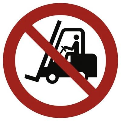 Für Flurförderzeuge verboten ISO 7010, Alu, Ø 315 mm
