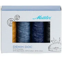 buttinette Jeansnägharn "Denim Doc", 4 Spulen à 100 m