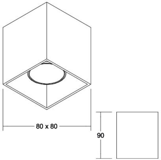 Brumberg Leuchten Anbaumodul quadratisch struktur schwarz 45131180)