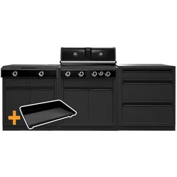 Outdoorchef HEAT Outdoor Küche - Die Grillstation PLUS - HEAT X-415 + X-245 + Schrankmodul - inkl. XL Plancha