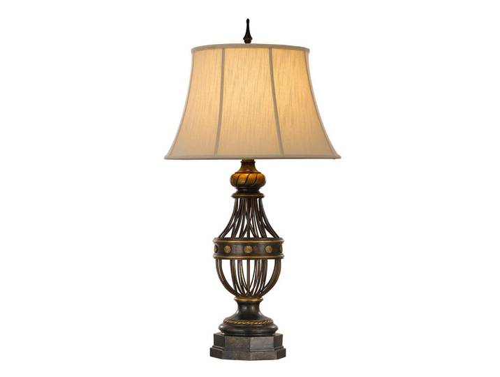 Elstead Lighting Tischleuchte Augustine, Braun, Metall, 89.5 cm, RoHS, Lampen & Leuchten, Innenbeleuchtung, Tischlampen, Tischlampen
