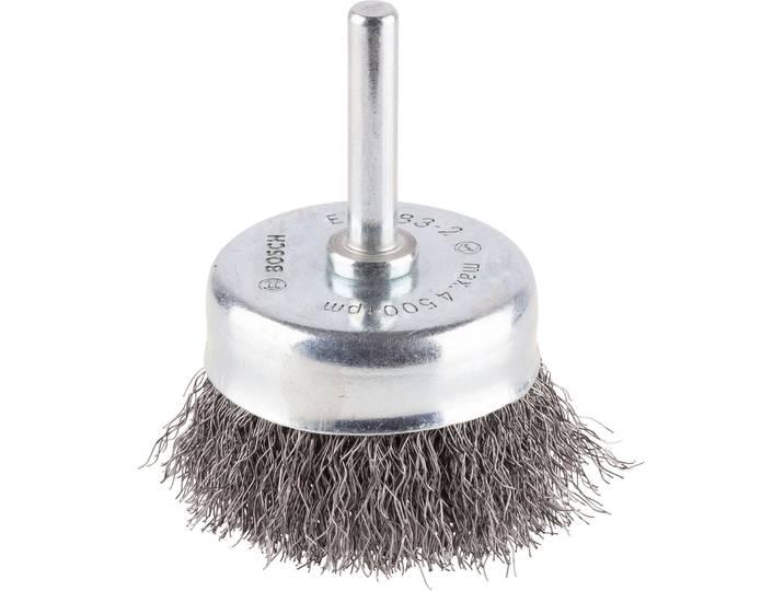 Brosse boisseau PRO Metal clean\, tige droite\, 50 x 0\,2 mm