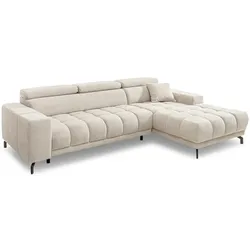 filippo Ecksofa mit Funktion Tom Stoff Grau Hellgrau
