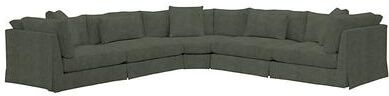 Roswell 3-piece Curved Corner Sectional - Bennett Lichen Crypton Home - Ballard Designs