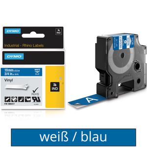 Dymo 1805417 Rhino 19mm Schriftband IND Vinyl blau