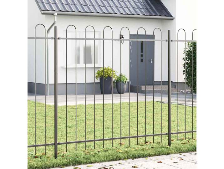 vidaXL Gartenzaun BOXTEL 2 stk. 3,4 x 1,5 m Pulverbeschichteter Stahl
