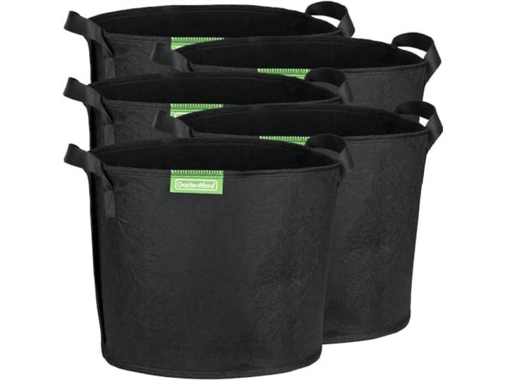 GardenMate 5x 5L Plantenzakken van vliesstoff Ø20cm Hoogte 16cm - BLACKLINE