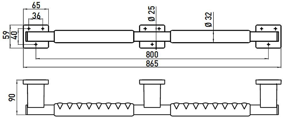 Emco system 2 Haltegriff 86,5 cm