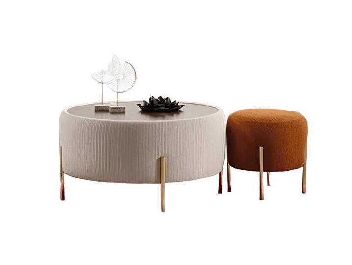 JVmoebel Couchtisch Runder weicher Couchtisch Tischset Luxuriöse Möbel für das Wohnzimmer