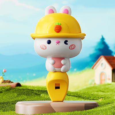 Friendly Fresh Finds Cartoon Shaped Rope Whistle Toy For Kids Fun Rabbit, Dinosaur & Shiba Inu Designs green