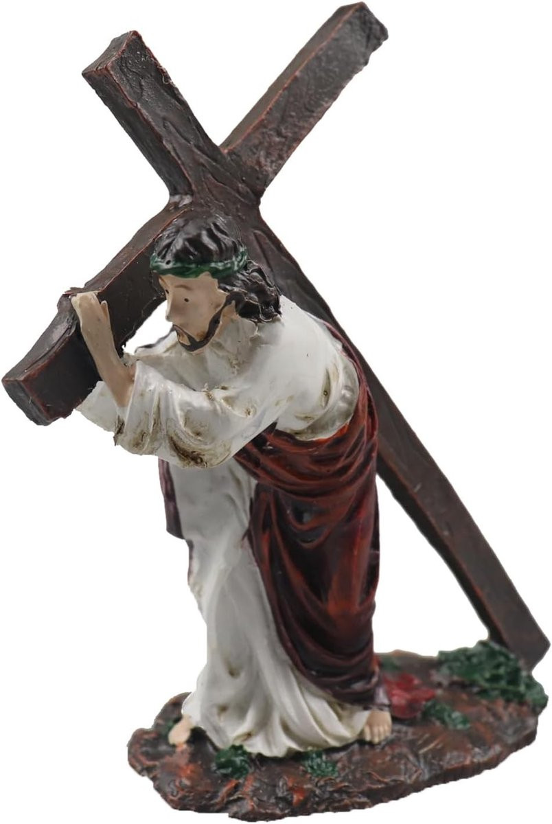 Vintage Jezus Kruis Beeld, Christelijke Wanddecoratie voor Thuis en Kerk