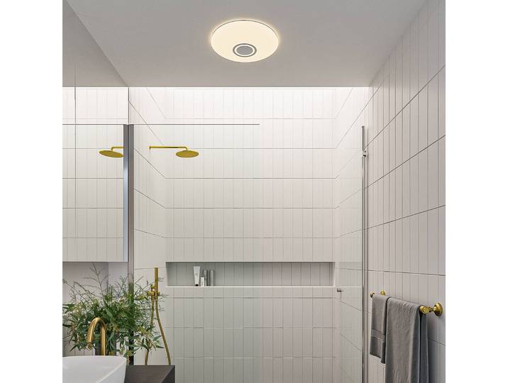 Nordlux Smart Home Deckenlampe DJay Smart, dimmbar, weiß / opal, für Badezimmer, Kunststoff, Smart Home Deckenlampe