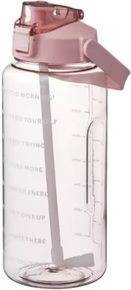 Uplifted Trends Large Portable Water Bottle With Straw Ideal For Fitness Sports And Travel Universal Design pink