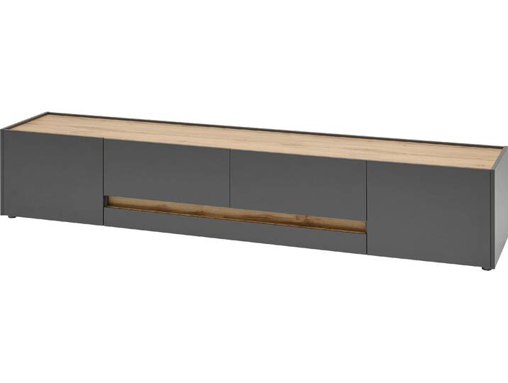 Lowboard HOME AFFAIRE City/Giron, moderner TV-Schrank, Kommode, TV-Unterschrank , grau (anthrazit), B:220cm H:40cm T:45cm, Sideboards, Lowboard, zeitlos, modern, ausreichend Stauraum, vielseitig einsetzbar