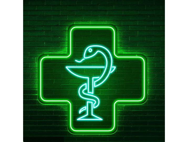 Enseigne néon LED USB pour pharmacie, style apothicaire, éclairage mural professionnel, design européen, pour vitrine et décoration de magasin
