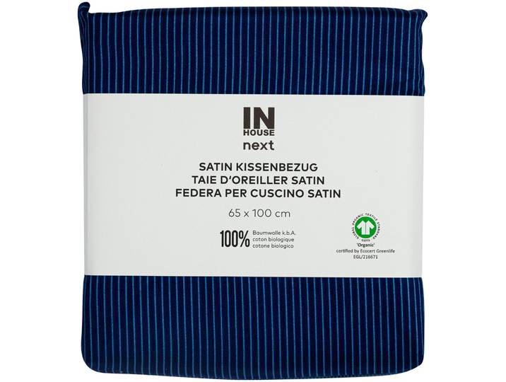 Inhouse Kissen Gots Satin 65x100 Minimo marine