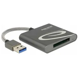 Delock USB zu XQD 2.0 (USB 3.0), Speicherkartenlesegerät, Grau