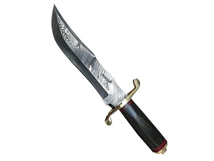 Perkin Knives Handgemachtes Damast Jagdmesser - Bowie Messer