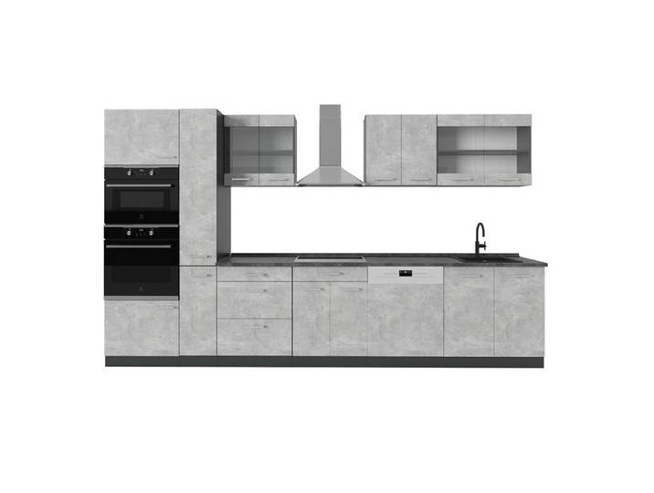 Cuisine complète R-Line 350cm PT Anthracite Béton/Anthracite Vicco 53714