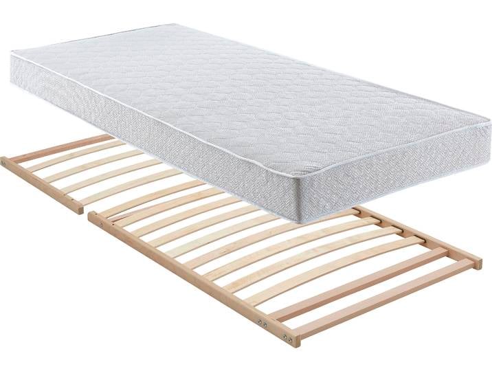 Polsterbett, Grau, 125x212 cm, Mikrofaser, Bettkasten & Lattenrost, Liegehöhe 45 cm