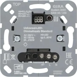 Gira, Lichtschalter + Storenschalter, System 3000 Universal LED 540000 Standard Dimmeinsatz