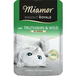 Miamor Ragout Royale 100g Beutel Katzennassfutter Sparpaket 44 x 100 Gramm Truthahn & Wild