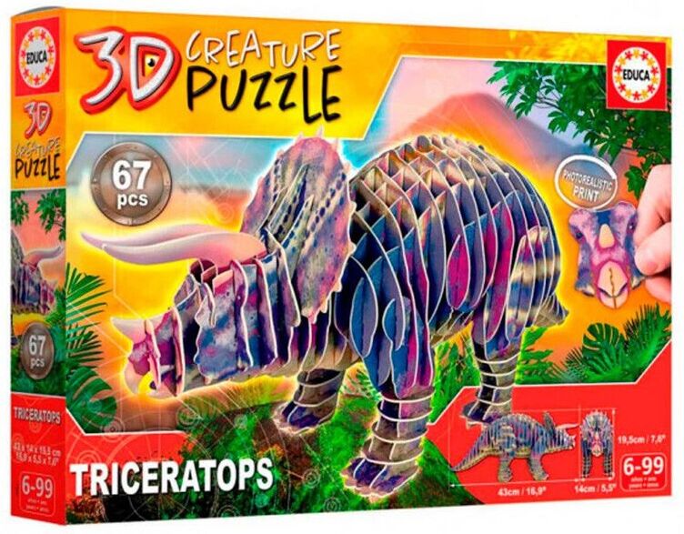 Educa Triceratops 3D Creature Puzzle