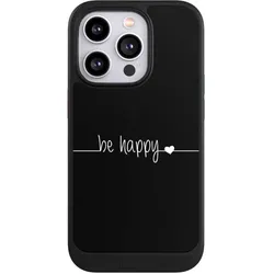 Nivocase Hülle für Apple iPhone 14 Pro Handyhülle NIVOcore Case Schwarz Glück Sprüche Statement (Apple iPhone 14 Pro), Smartphone Hülle, Schwarz