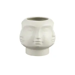 HOME STORY Vase  Face ¦ grau ¦ Porzellan ¦ Maße (cm): H: 14  Ø: 15.5