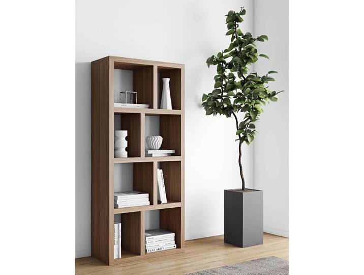 Regal Berlin MDF Mitteldichte Holzfaserplatte , furniert Braun/Walnuss 70 x 159cm