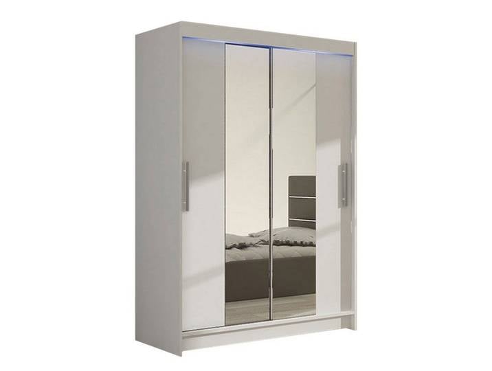 MIRJAN24 Kleiderschrank Miami II (mit Spiegel, Kleiderstange, Schiebetüren, Einlegeboden) Schiebetürenschrank, Schlafzimmerschrank