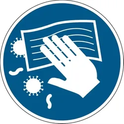 König Werbeanlagen Dreifke® Gebotsschild, Fläche desinfizieren M062 - ASR A1.3 (DI - 100 mm Folie selbstklebend