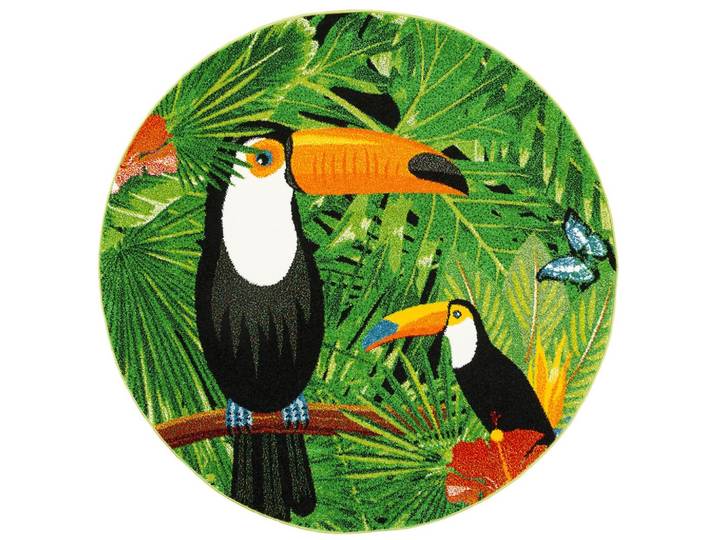 DESIGNER TEPPICH FARO TROPICAL TUKAN RUND