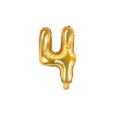 Folienballon gold Zahl 4